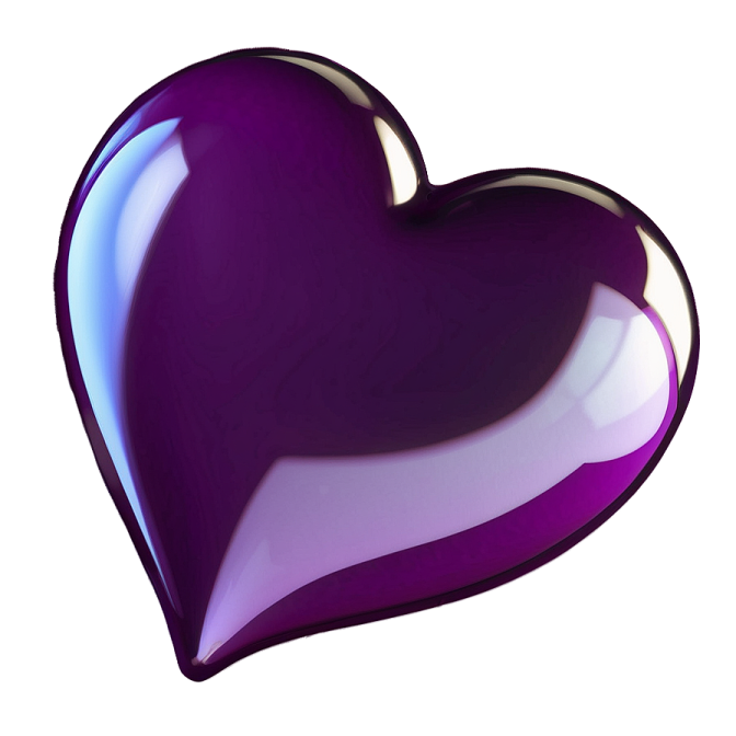 a purple heart on a white background