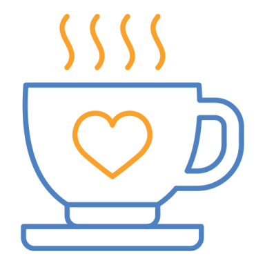 a coffee cup with a heart on it