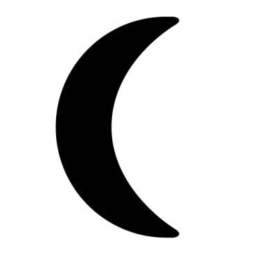 a black and white crescent