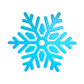 a blue snowfl icon on a white background