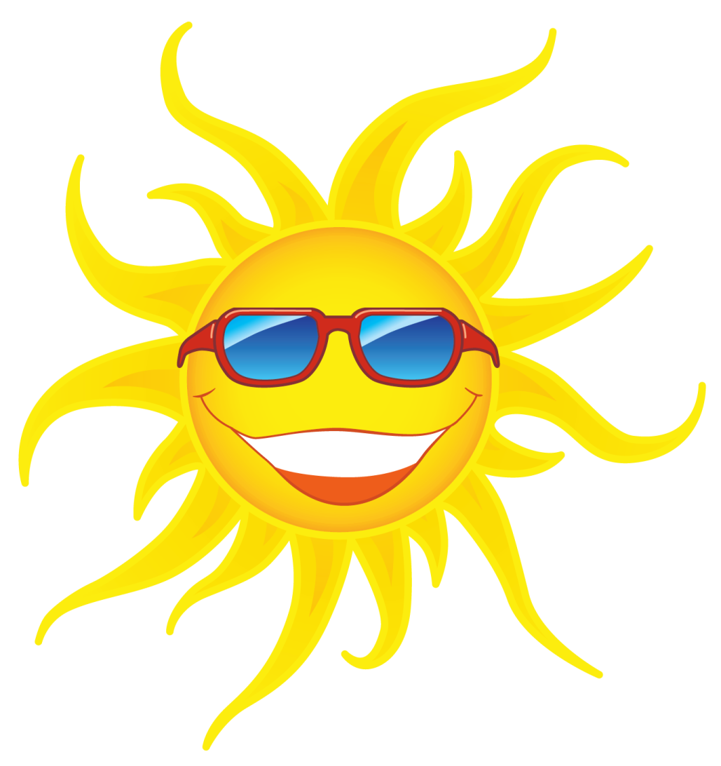 a smiling sun wearing sunglasses