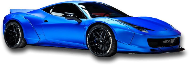 a blue sports car