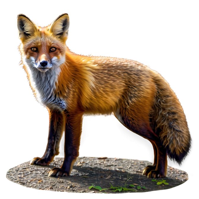 a red fox standing on top of a rock