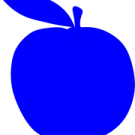 a blue apple on a white background