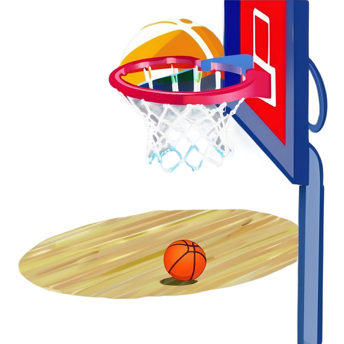 a basketball hoop with a ball in it