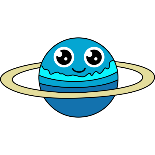 a blue ball with a smiley face and a ring around it