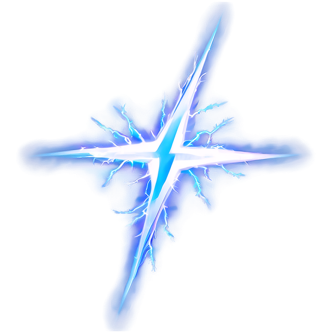 a blue and white lightning bolt