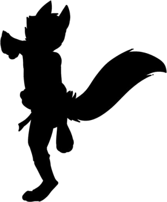 a black and white silhouette of a squirrel