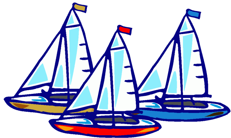 three sail boats clip art