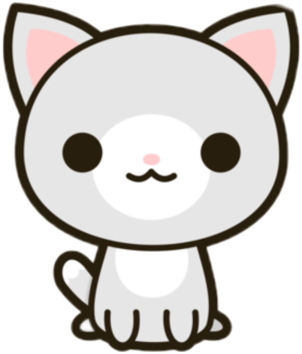a cartoon cat sitting down with its eyes closed