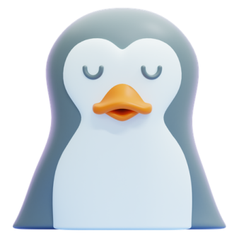 an image of a penguin with its eyes closed