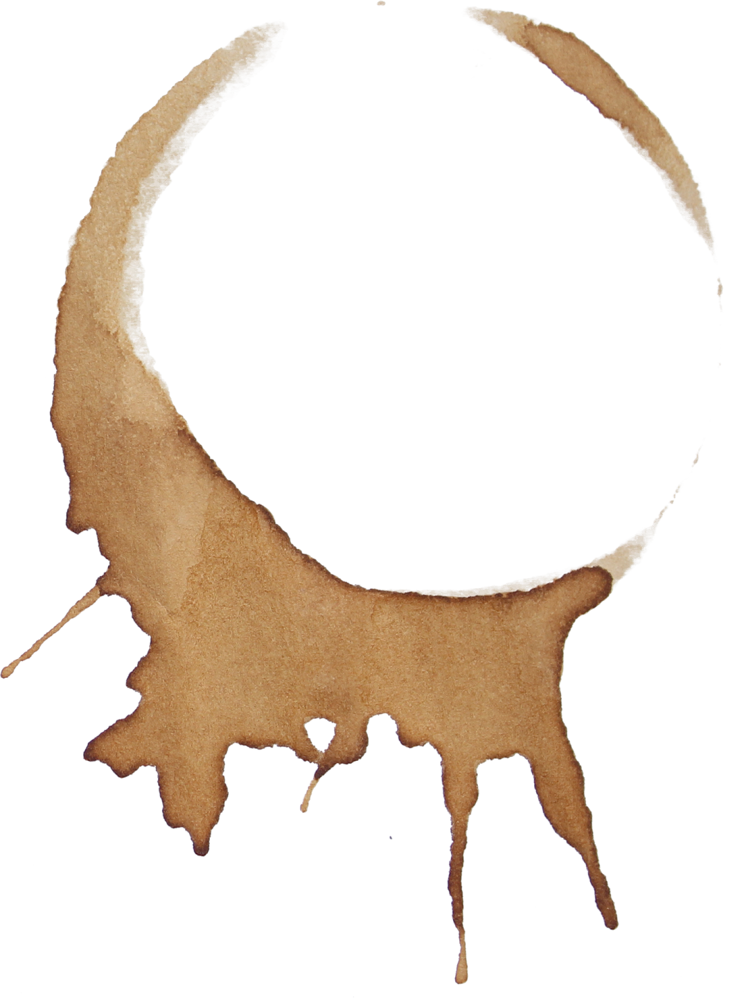 a coffee stain on a white background