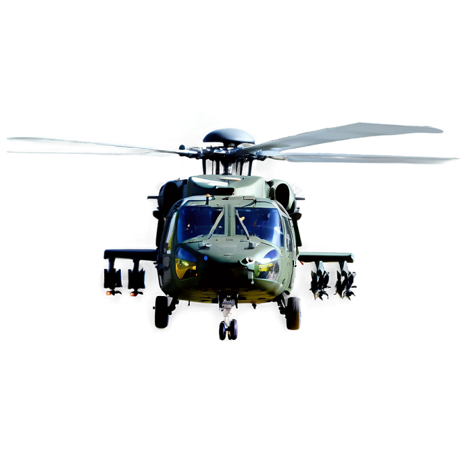 a military helicopter on a white background