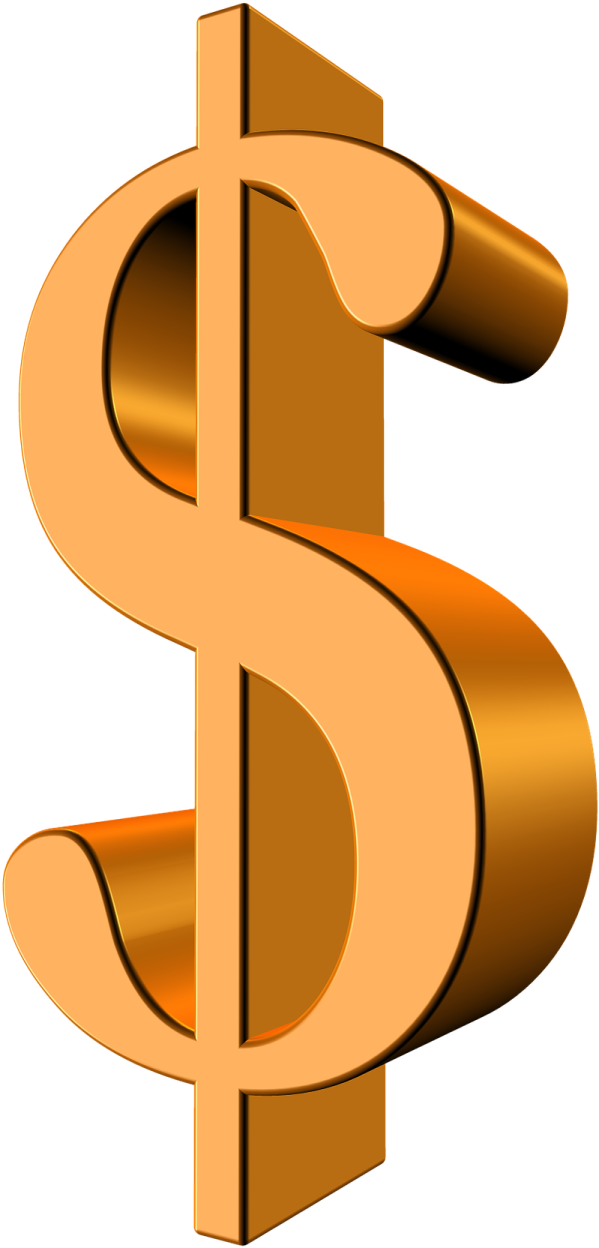 a gold dollar sign