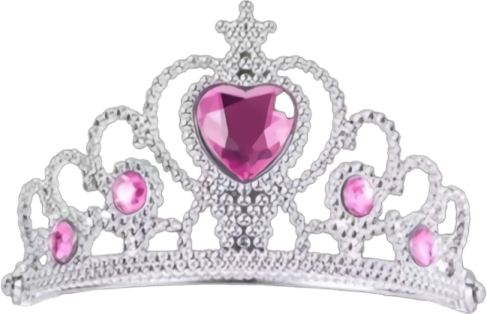 a crown with pink stones on it