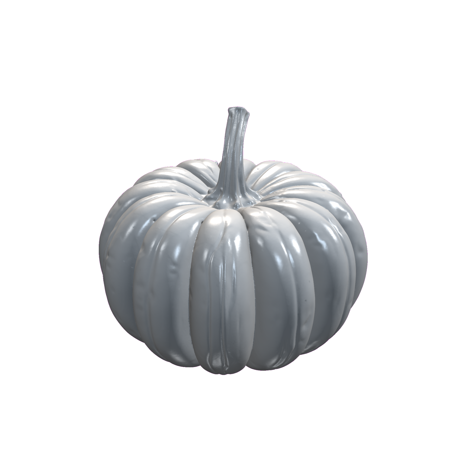 a silver pumpkin on a white background