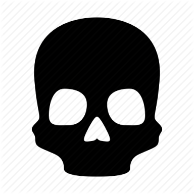 a skull icon on a white background