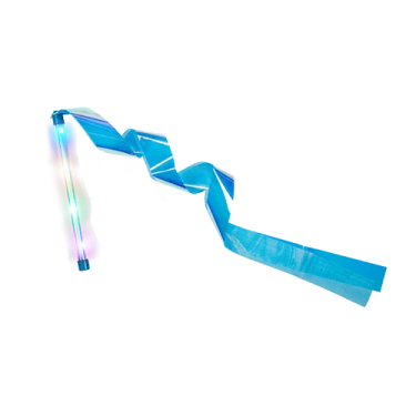 a blue ribbon on a white background