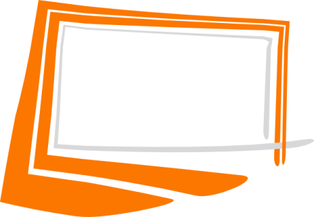 an orange frame with a white background