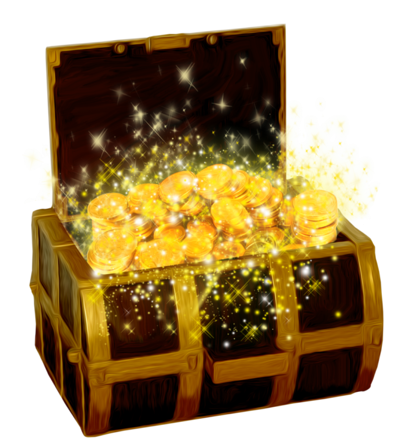 a chest full of gold coins
