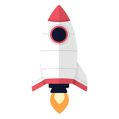 an illustration of a rocket on a white background