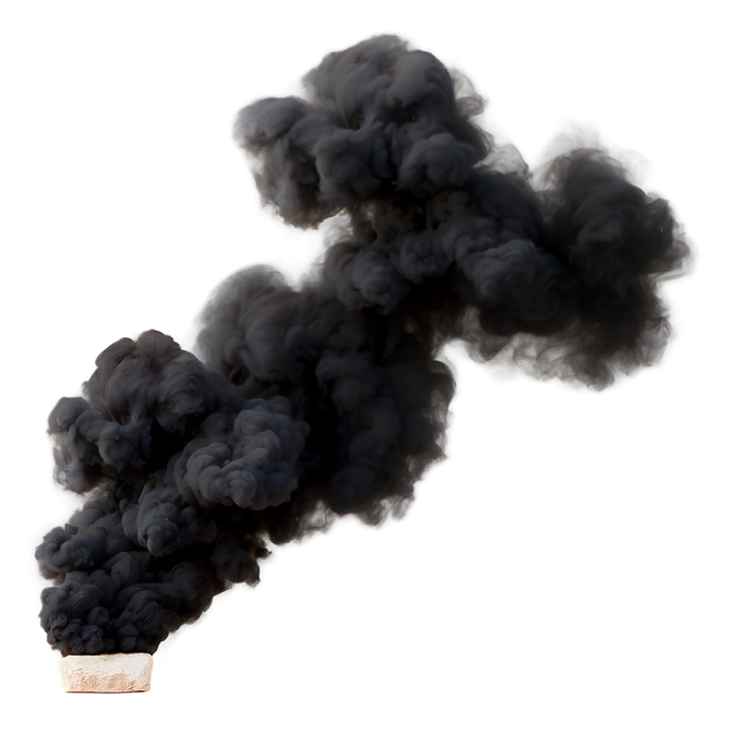 black smoke on a white background