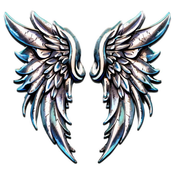 a pair of wings on a white background