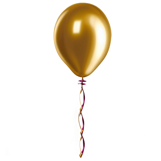 a gold balloon on a white background