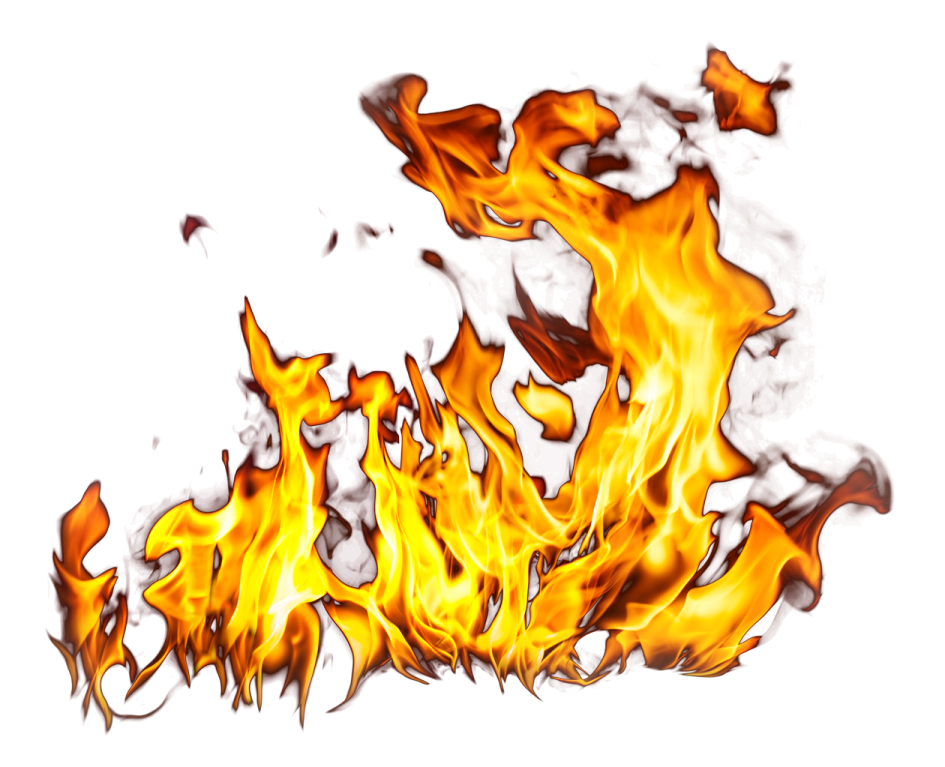 a fire on a white background