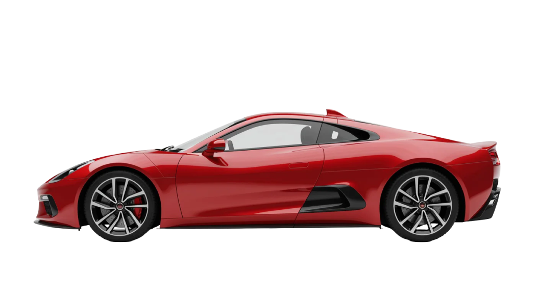 a red car on a white background