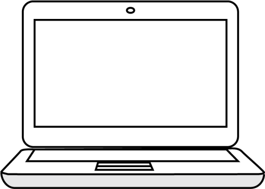 a laptop with a blank screen