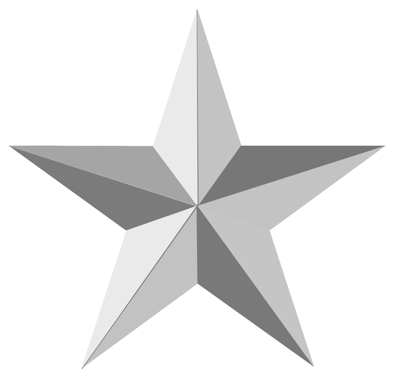 a silver star on a white background