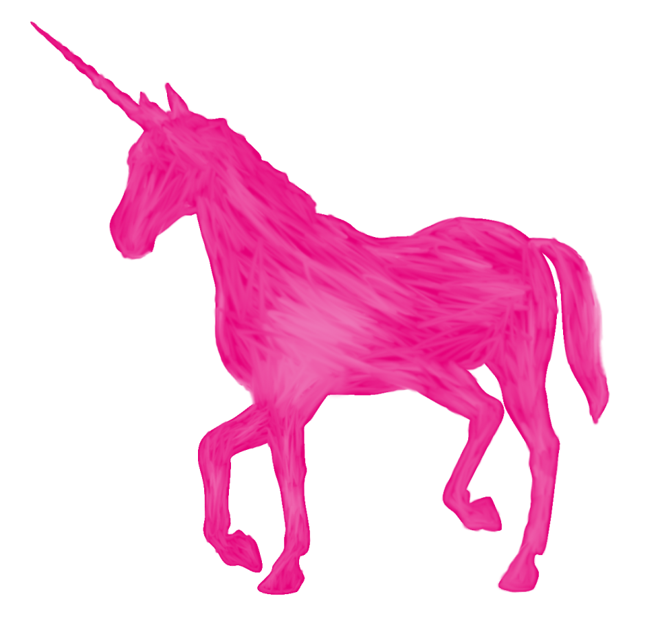 a pink unicorn on a white background