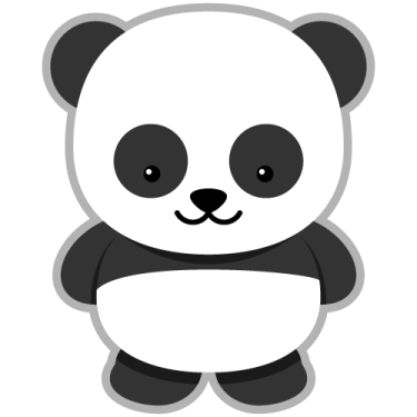 a black and white panda bear sitting on the ground