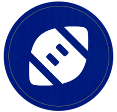 a blue circle with the letter d in it