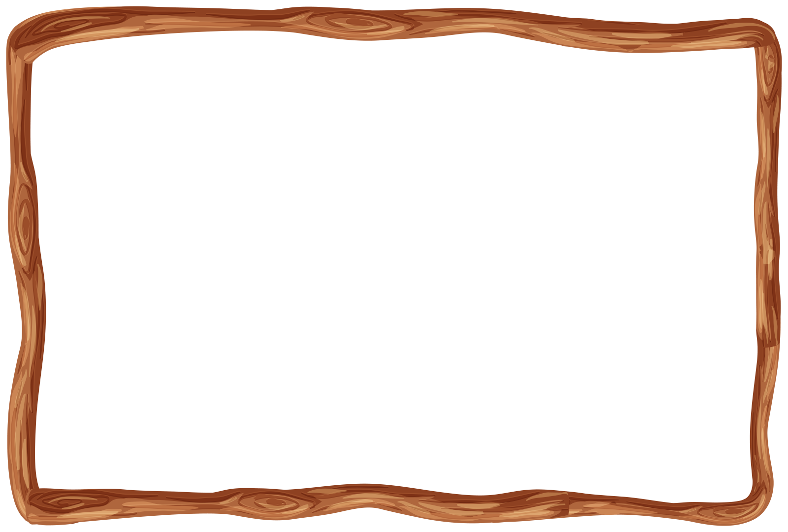 a wooden frame on a white background