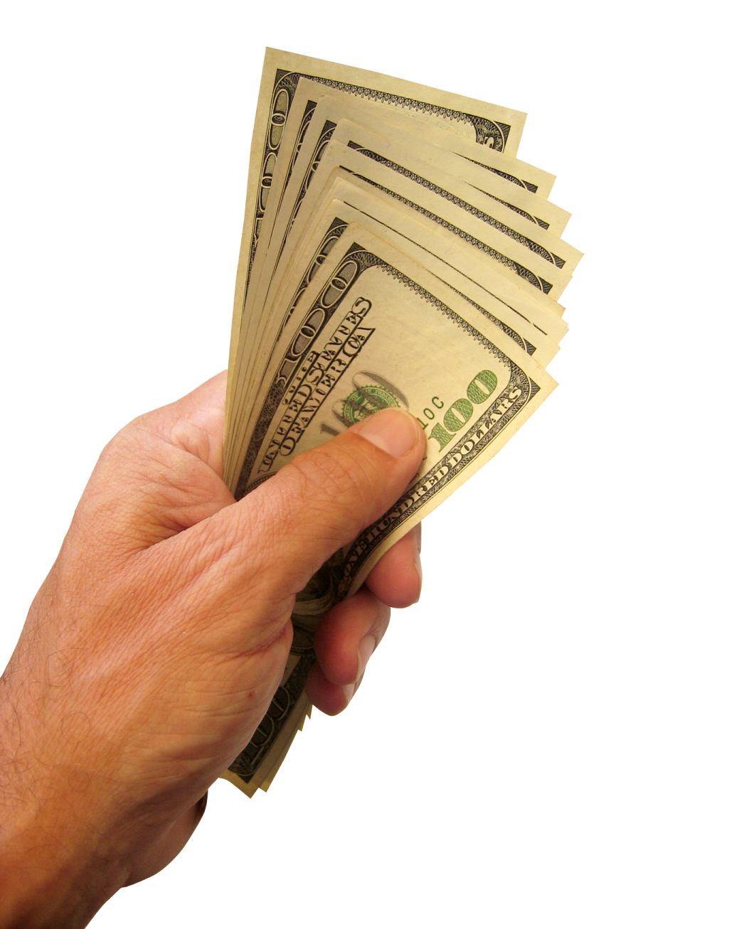 a person's hand holding a bunch of money
