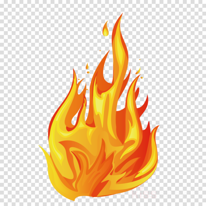 a burning fire on a transparent background