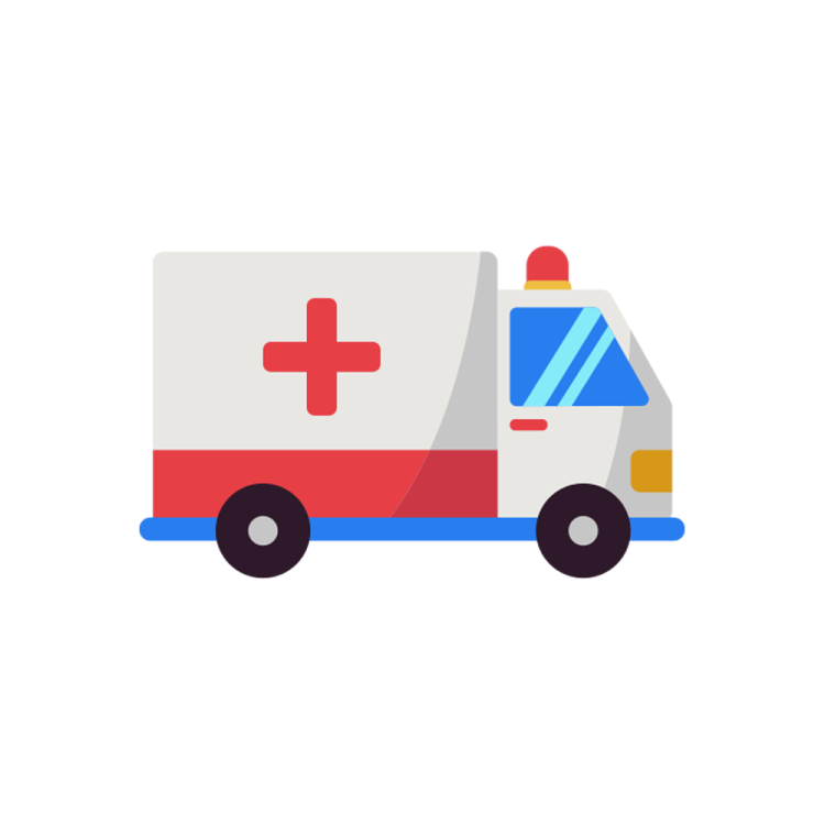 an ambulance truck with a red cross on the side