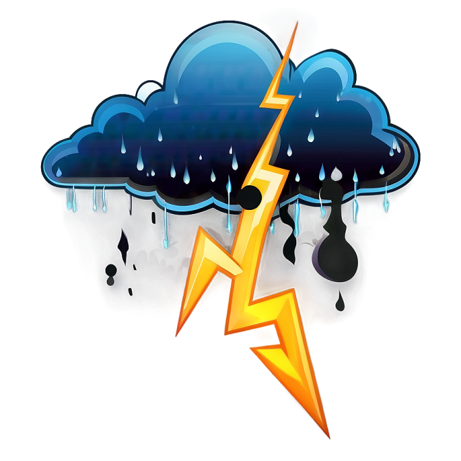a cloud with rain and lightning on it