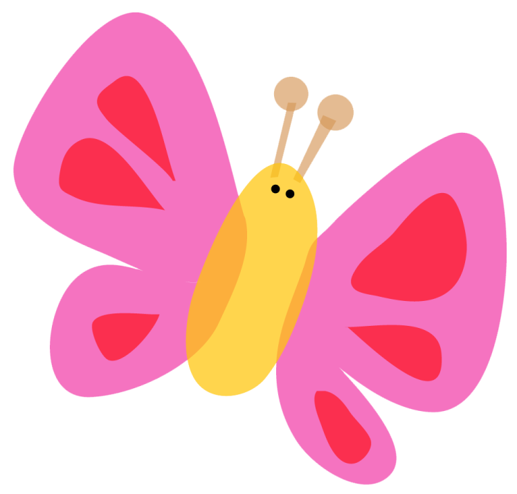 a pink butterfly on a white background