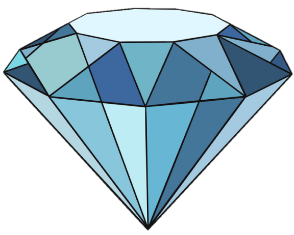 a blue diamond on a white background