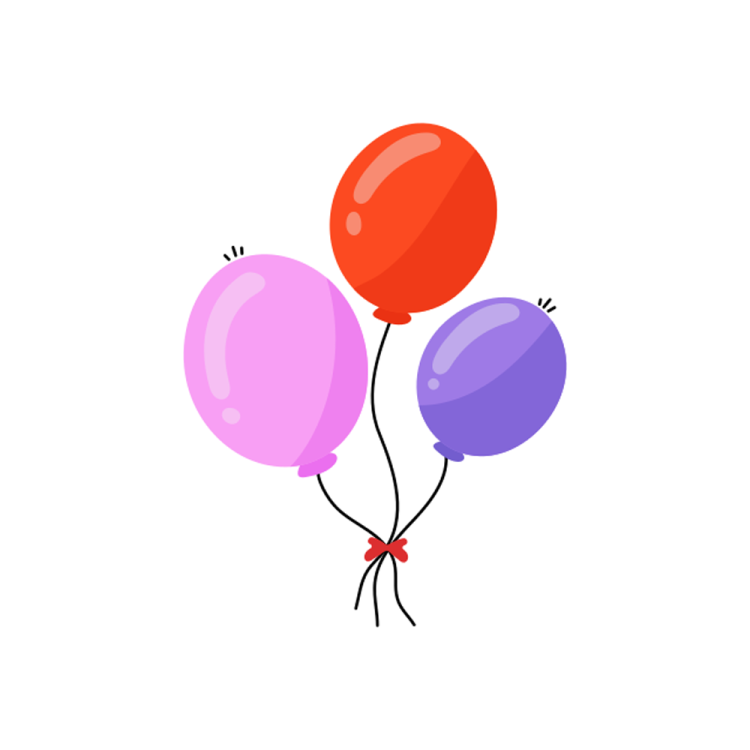 a bunch of balloons on a white background
