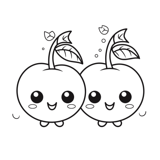two apples with faces drawn in black and white