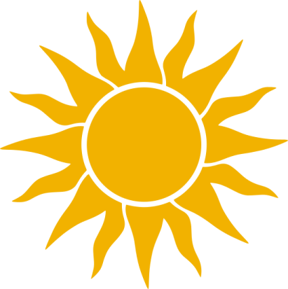 a yellow sun on a white background