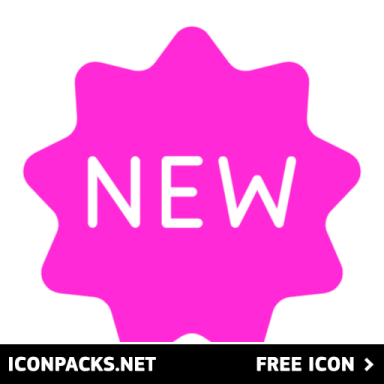 a pink flower with the word new on it