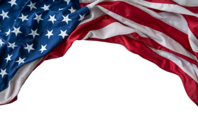 an american flag on a white background