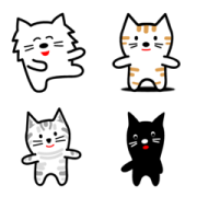 a set of four cats with different expressions