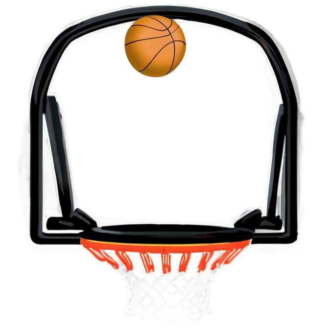 a basketball hoop with a ball hanging from it