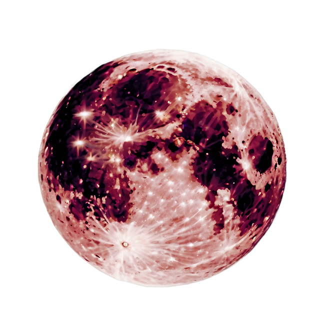 a pink moon on a white background